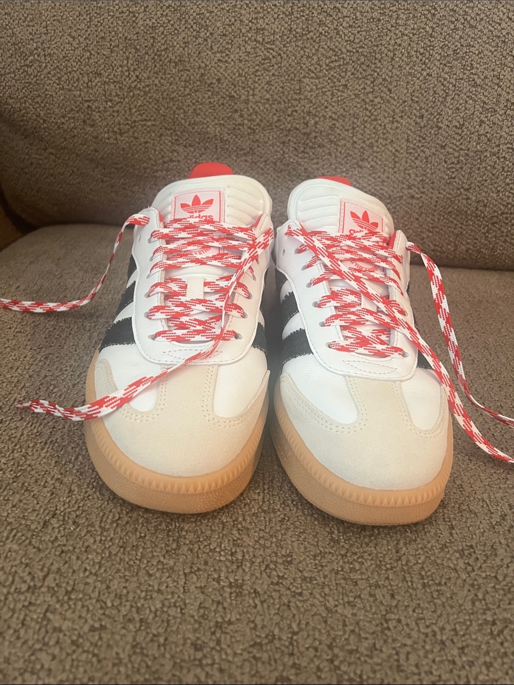Women’s platform adidas sambas XLG.